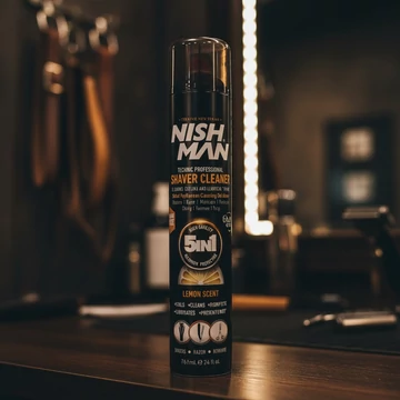 Nish Man Shaver Cleaner Lemon gép tisztító 5 az 1-ben spray 769ml (Pro Size)