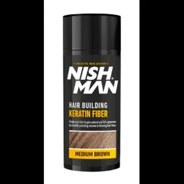 Nish Man Keratin Fiber dúsító és színező hatású folt kitöltő rostok (barna) 20g