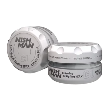 Nish Man hajformázó és színező wax (C1) világos ezüst 100ml