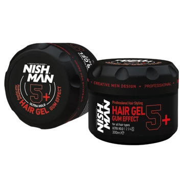 Nish Man hajformázó zselé 5+ Ultra Hold Argan Gum Effect 300ml
