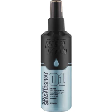 Nish Man Texturizing Sea Salt (01) tengeri sós beszárító spray (Keratin & Aloe Vera) 200ml
