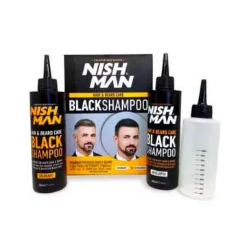 Nish Man - Black haj és szakáll színező szett (200ml+200ml)
