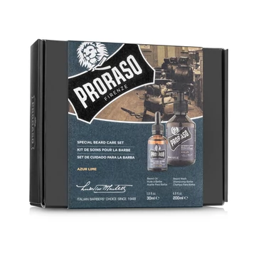 Proraso Duo Gift Pack Beard - Azur Lime szakállápoló ajándékszett - mosó és balzsam
