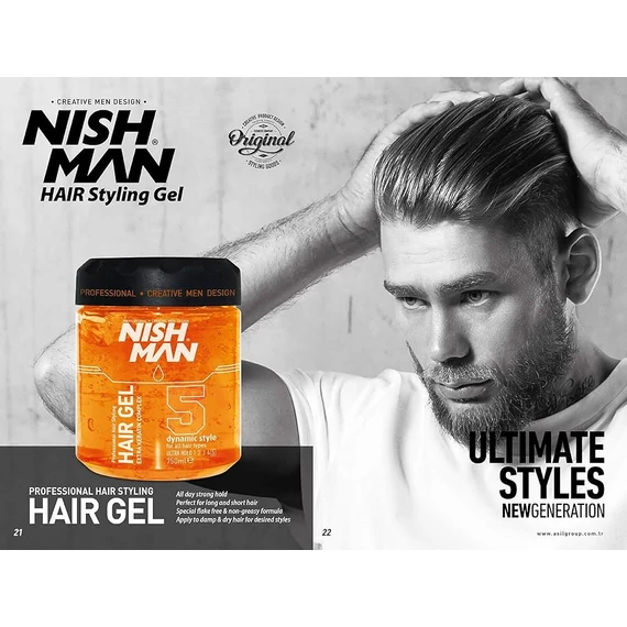 Nish Man hajformázó zselé (No.5) Ultra Hold Extra Keratin Complex 750ml