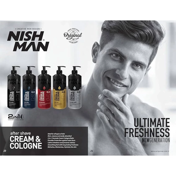 Nish Man Cream&Cologne borotválkozás utáni balzsam (05) Invisible Touch 400ml