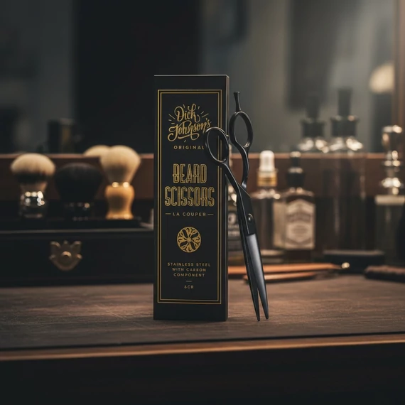 Dick Johnson professzionális szakállolló a precíz arcszőrzet formázáshoz.