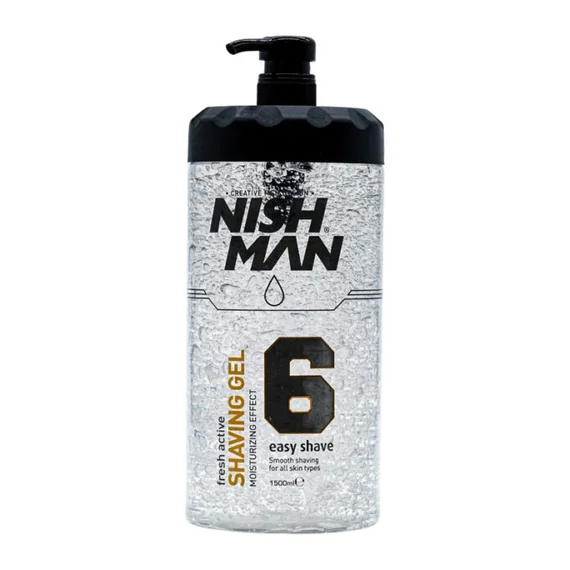 Nish Man Fresh Active Shaving Gel (Clear 06) borotvagél 1500ml (XXL)