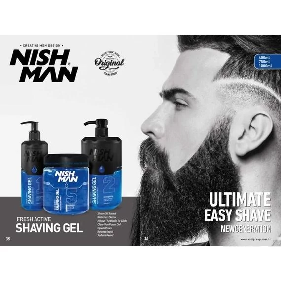 Nish Man Fresh Active (Blue) borotvagél 400ml