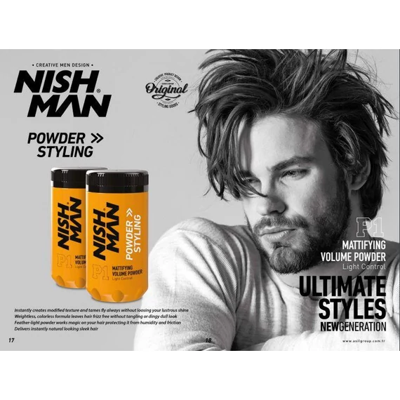 Nish Man Mattifying Volume (P1) hajformázó por 20g