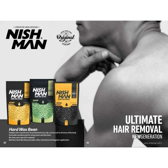 Nish Man Professional Hard Wax Beans Black gyanta 500g