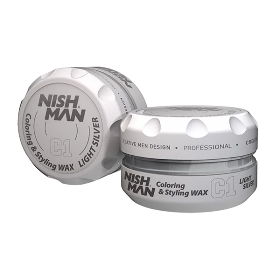 Nish Man hajformázó és színező wax (C1) világos ezüst 100ml