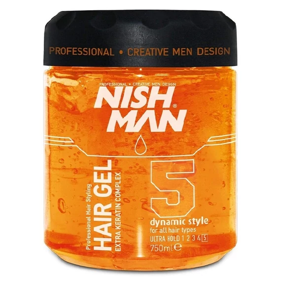 Nish Man hajformázó zselé (No.5) Ultra Hold Extra Keratin Complex 750ml
