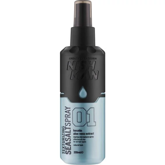 Nish Man Texturizing Sea Salt (01) tengeri sós beszárító spray (Keratin & Aloe Vera) 200ml

