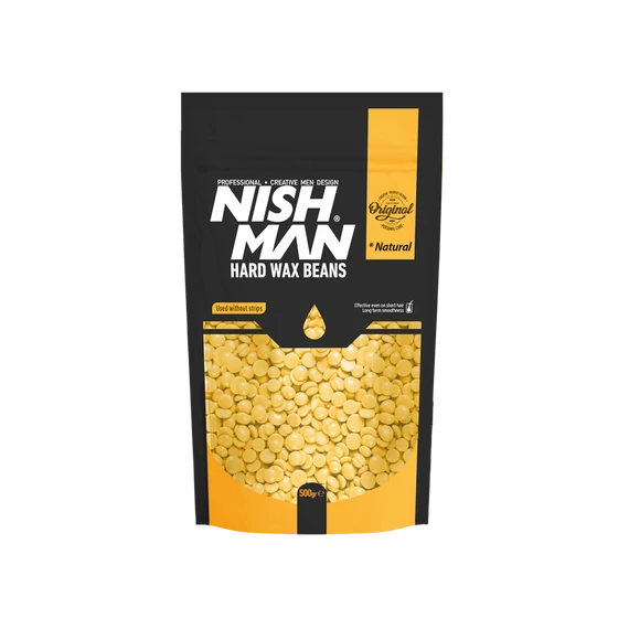 Nish Man Professional Hard Wax Beans Natural gyanta 500g
