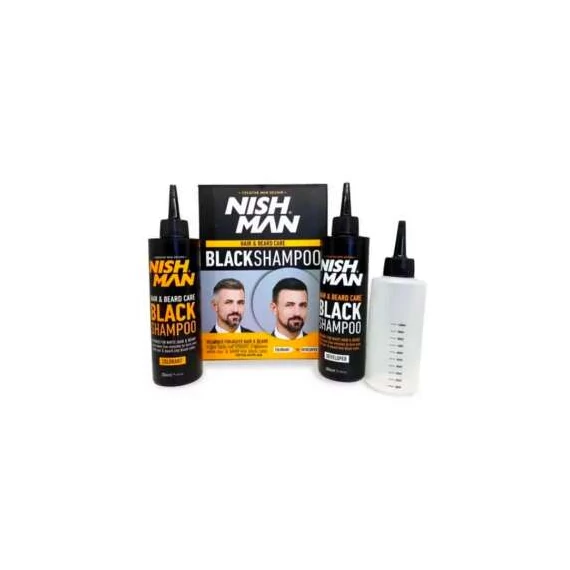 Nish Man - Black haj és szakáll színező szett (200ml+200ml)
