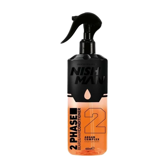 Nish Man 2 Phase szakáll és haj kondicionáló Argan Complex 400ml (szalon kiszerelés)
