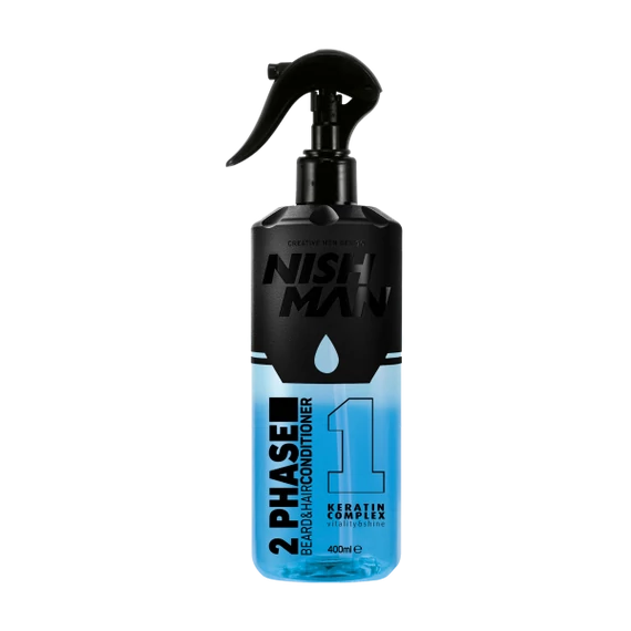 Nish Man 2 Phase szakáll és haj kondicionáló Keratin Complex 400ml