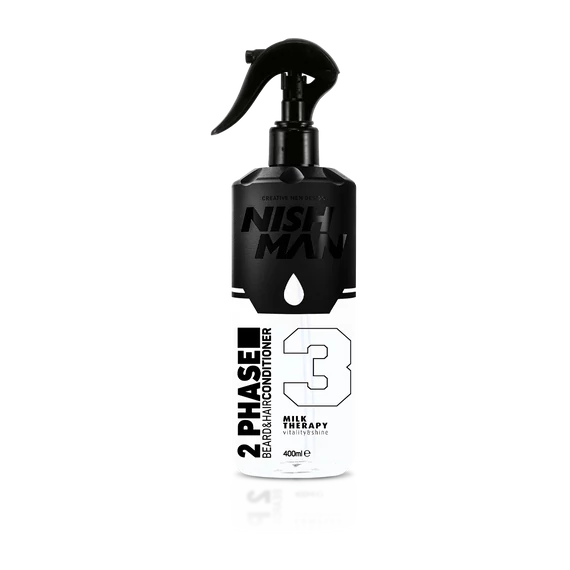 Nish Man 2 Phase szakáll és haj kondicionáló Milk Therapy 400ml 
