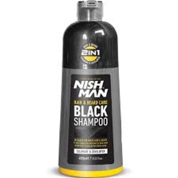 Nish Man Hair & Beard Black Sampon 400ml