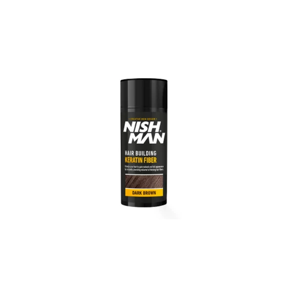 Nish Man Keratin Fiber dúsító és színező hatású folt kitöltő rostok (barna) 20g
