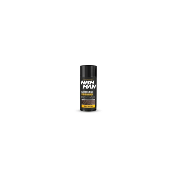 Nish Man Keratin Fiber dúsító és színező hatású folt kitöltő rostok (sötét barna) 20g
