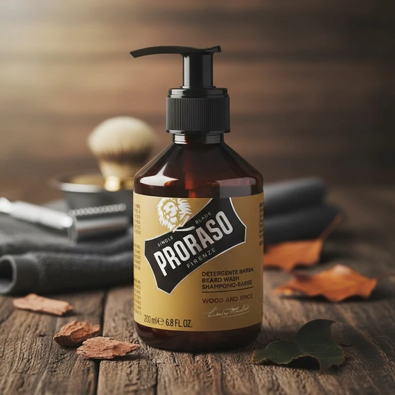 Proraso Wood & Spice szakállmosó 200ml, férfias illattal