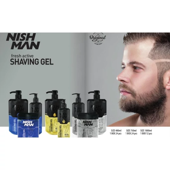Nish Man Fresh Active (Gold One) borotvagél 400ml